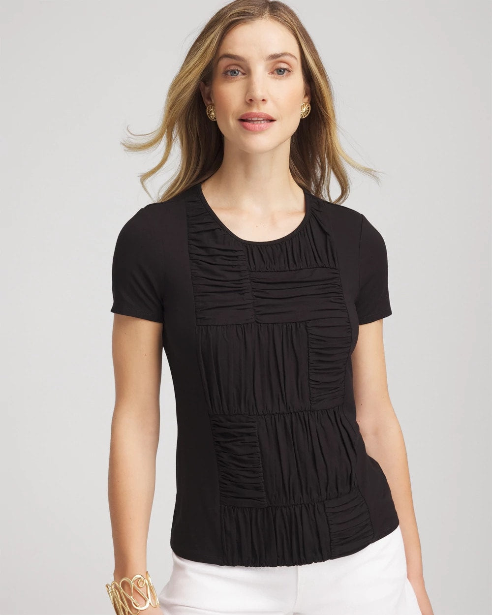 Jersey Knit Ruched Front Tee - Chico's