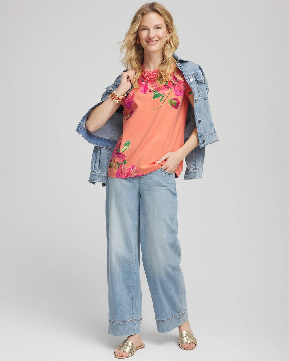 Floral Cap-Sleeve Tee - Chico's