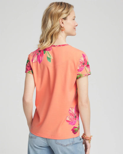 Floral Cap-Sleeve Tee - Chico's