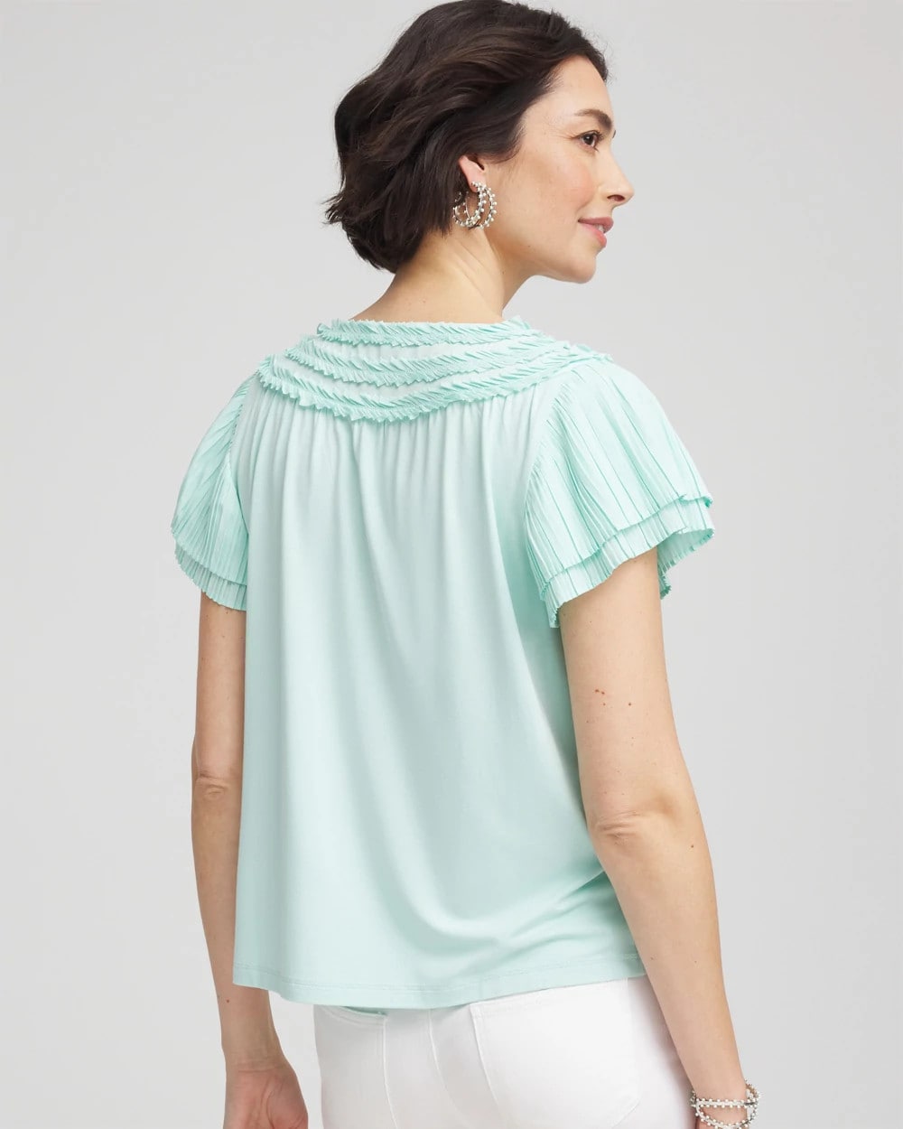 Touch of Cool™ Layered Pleated Flutter Tee - Chico's