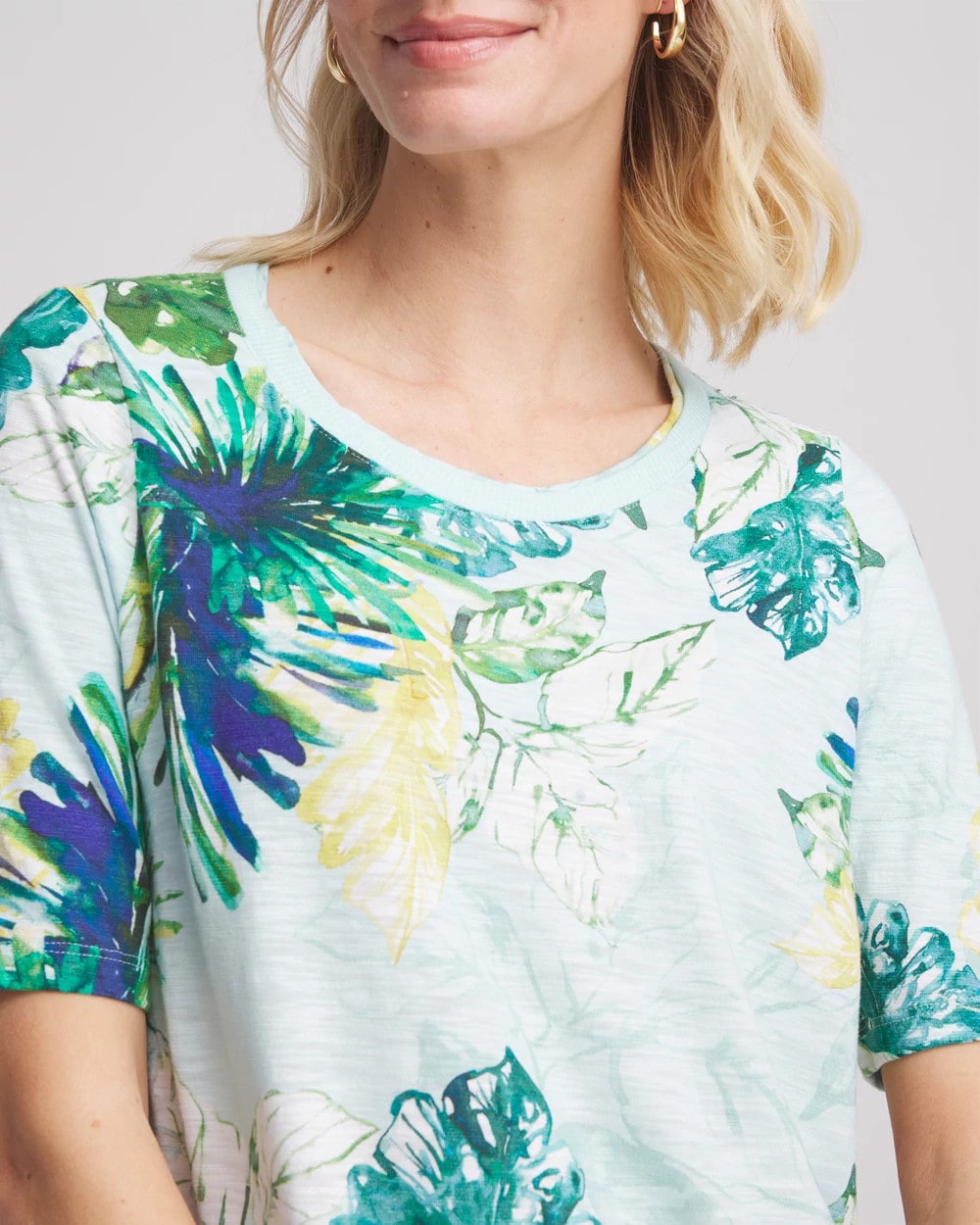 Island Print Slub Short-Sleeve Tee - Chico's