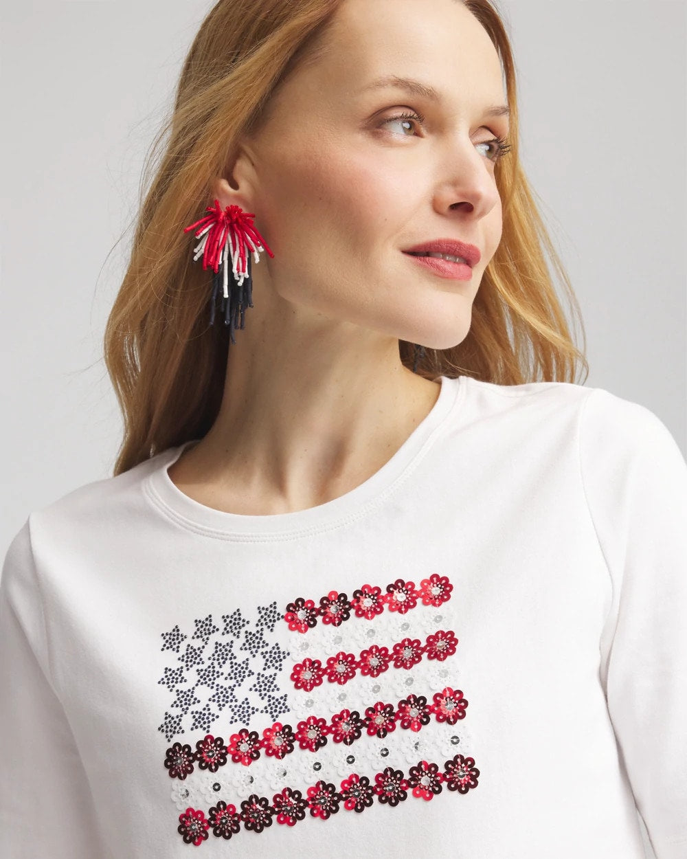 Flag Embellished Knit Tee - Chico's