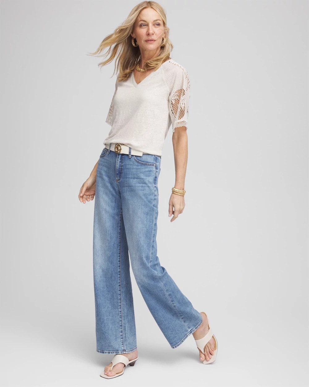 Linen Crochet Lace Short Sleeve Tee - Chico's