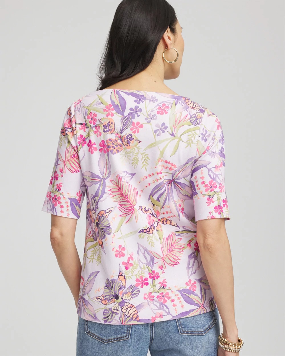 Tropical Floral Pima Tee - Chico's
