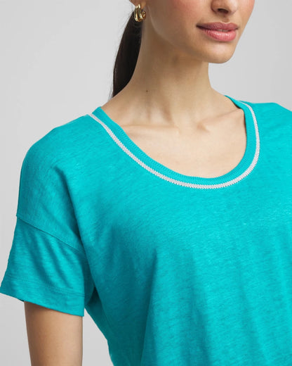 Sweater Trim Linen Tee - Chico's
