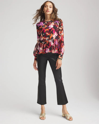 Printed Chiffon Peplum Top - Chico's