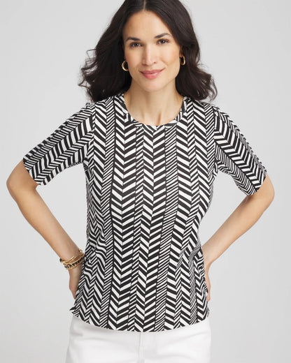 Printed Classic Fit Pima Cotton Tee - Chico's