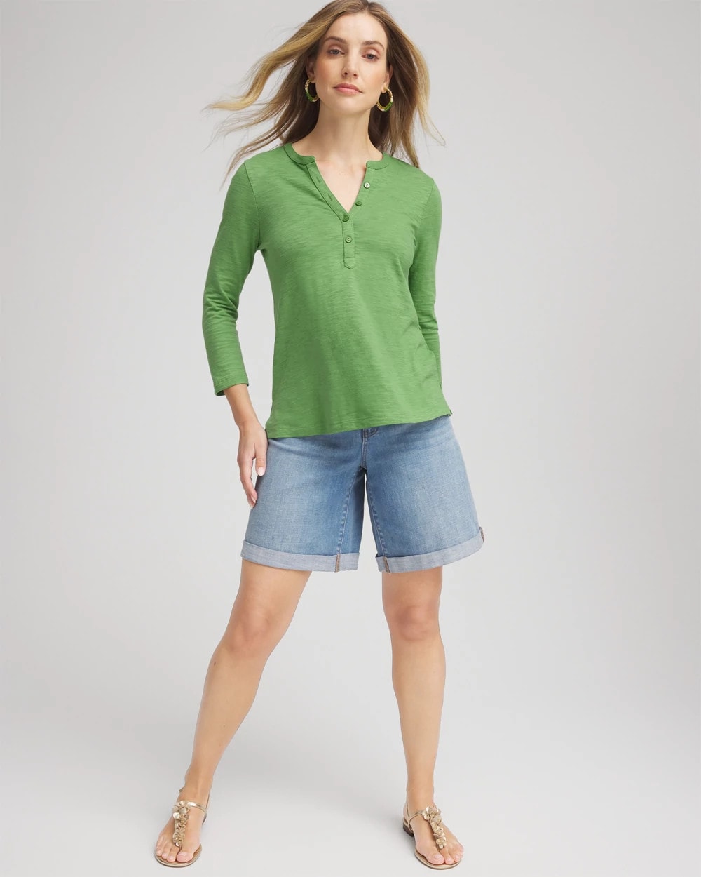 Cotton Slub Henley Shirt - Chico's