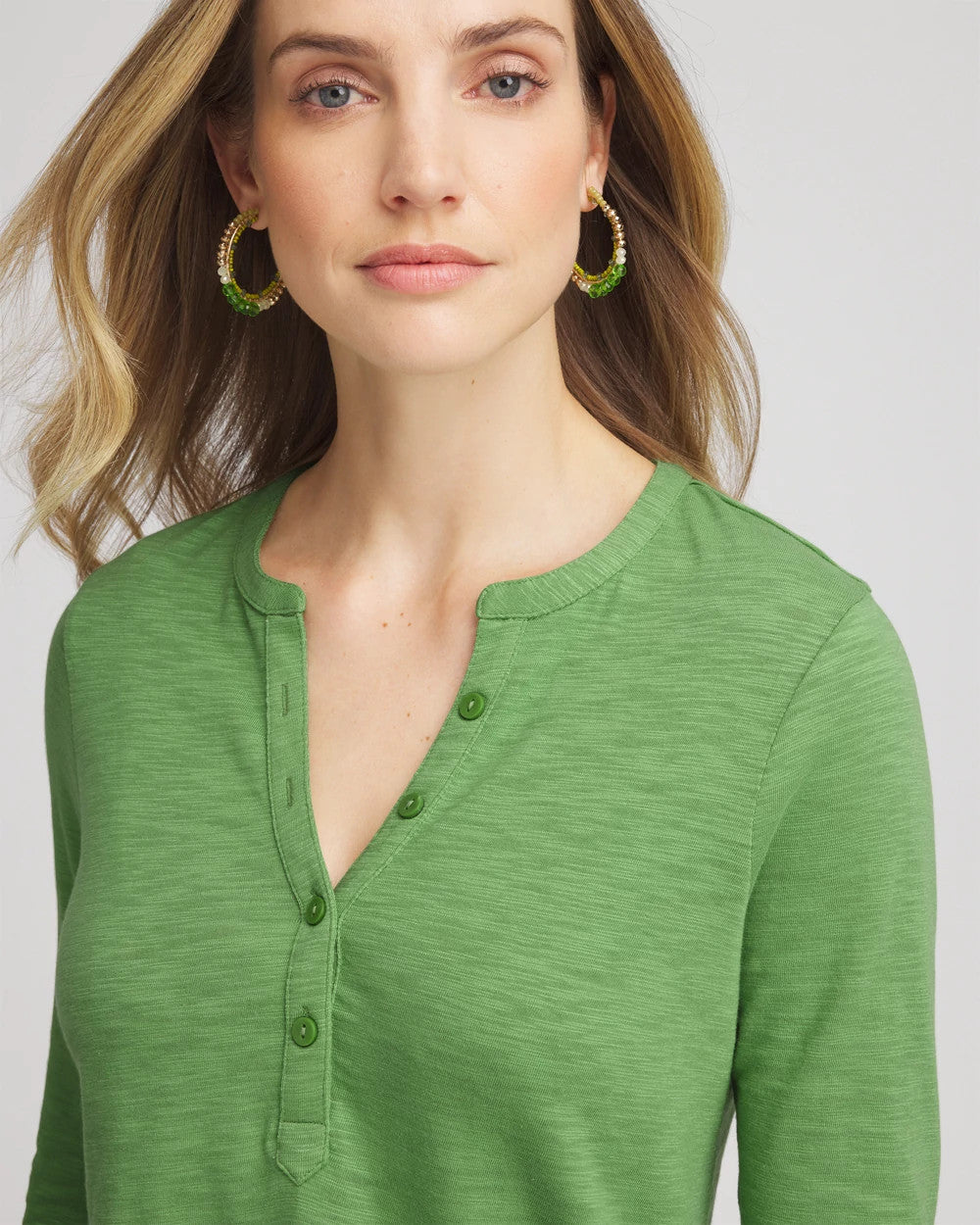 Cotton Slub Henley Shirt - Chico's