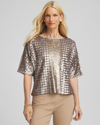 Art Deco Dolman Sequins Tee - Chico's