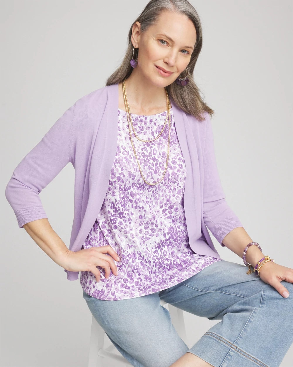 Animal Print Bateau-Neck Pima Tee - Chico's