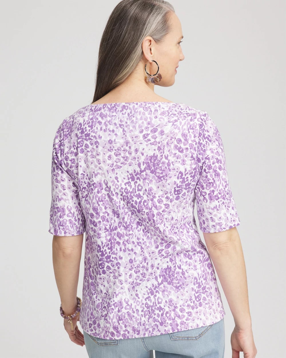Animal Print Bateau-Neck Pima Tee - Chico's