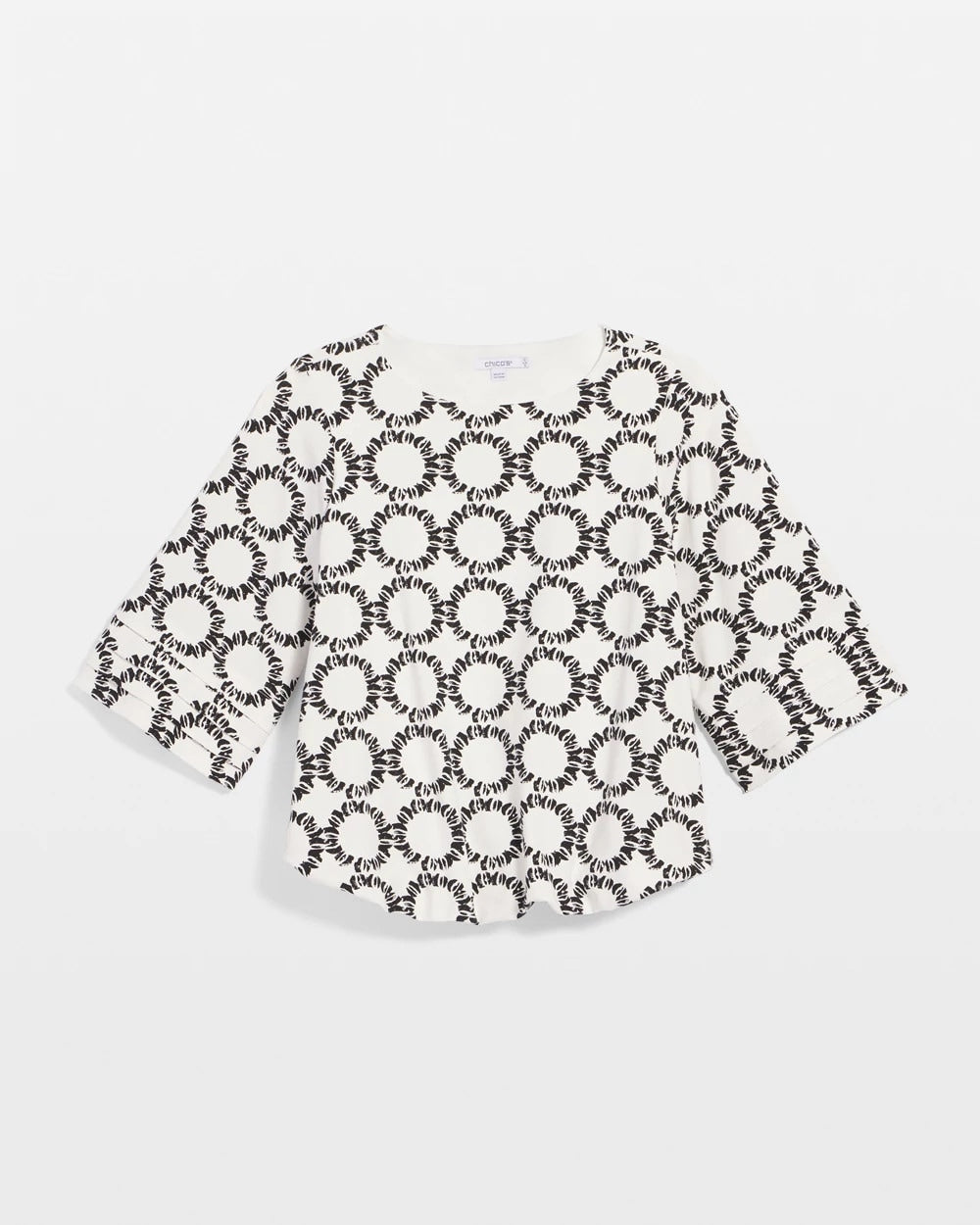 Geo Print Boatneck Bubble-Hem Top - Chico's