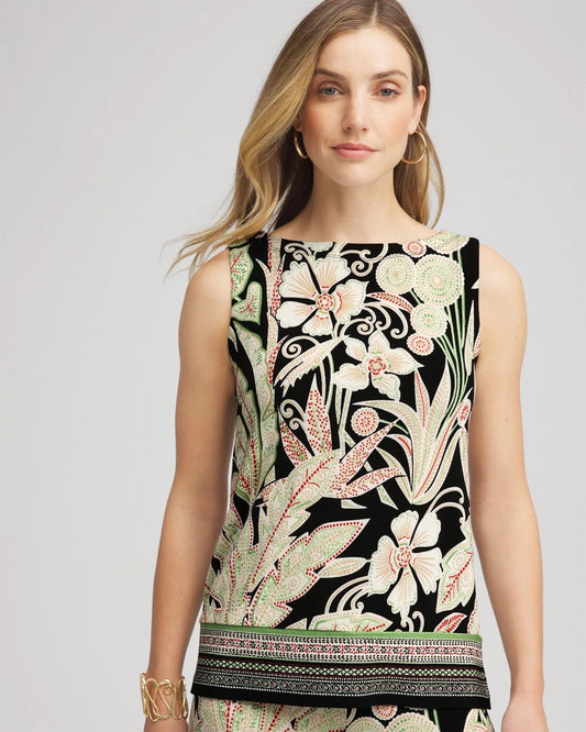Travelers™ Island-Motif Side-Slit Tank - Chico's