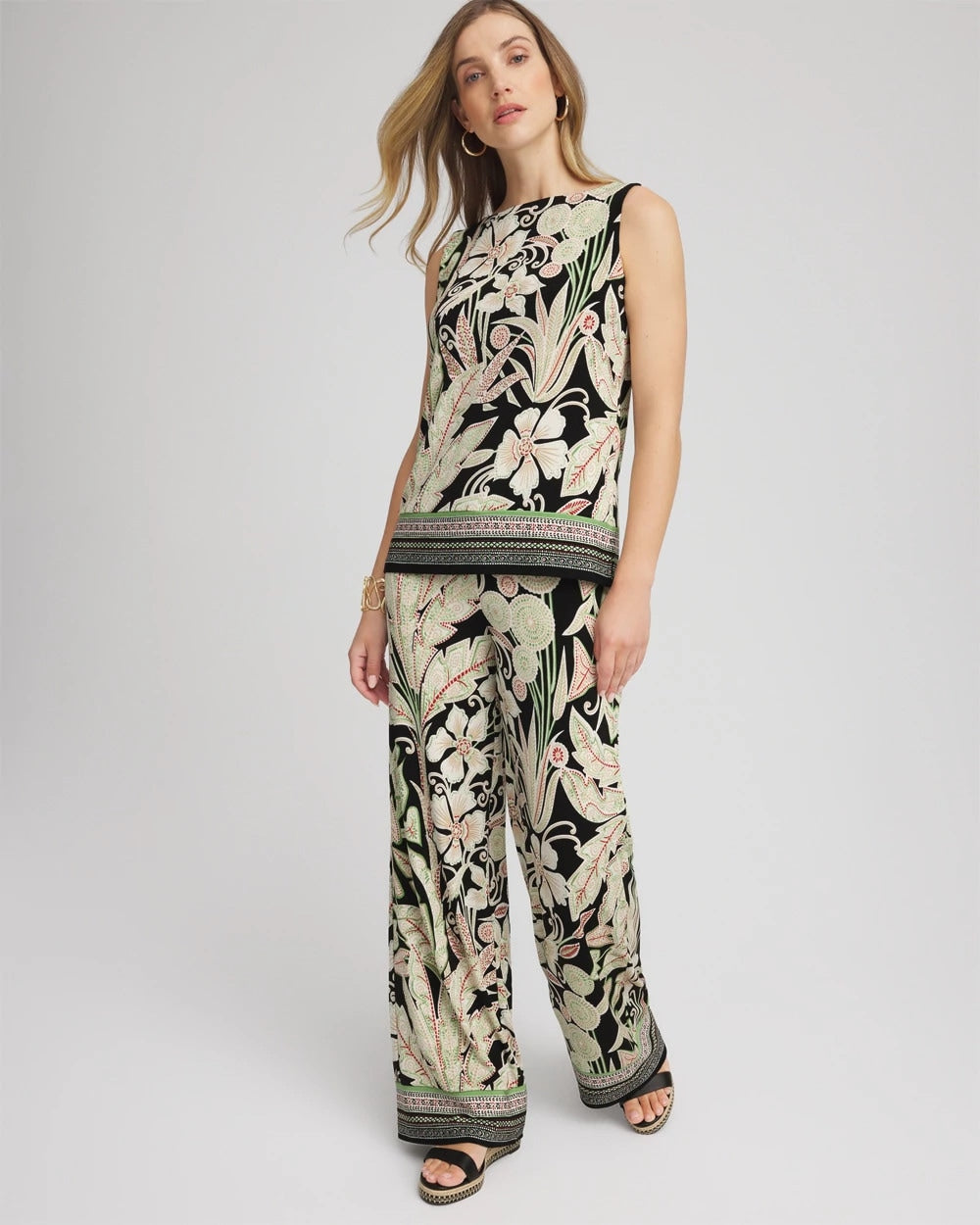 Travelers™ Island-Motif Side-Slit Tank - Chico's