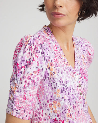 Animal Print Slub Henley Tee - Chico's