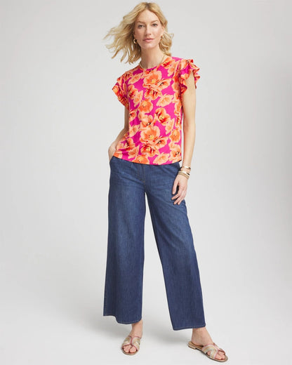 Touch of Cool™ Tropical Flutter Sleeve Tee - Chico's