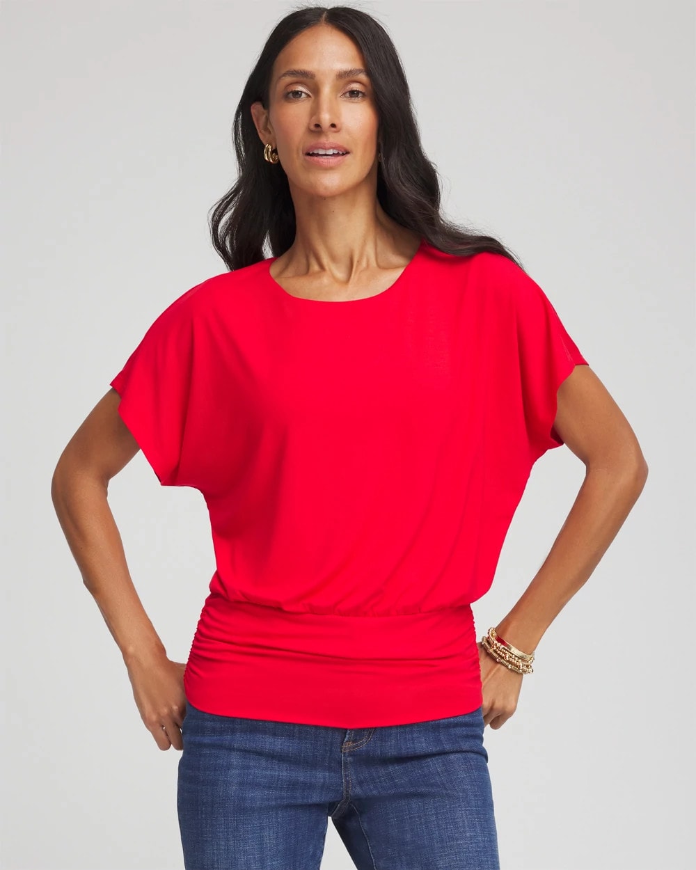Touch of Cool™ Ruched Banded Hem Top - Chico's
