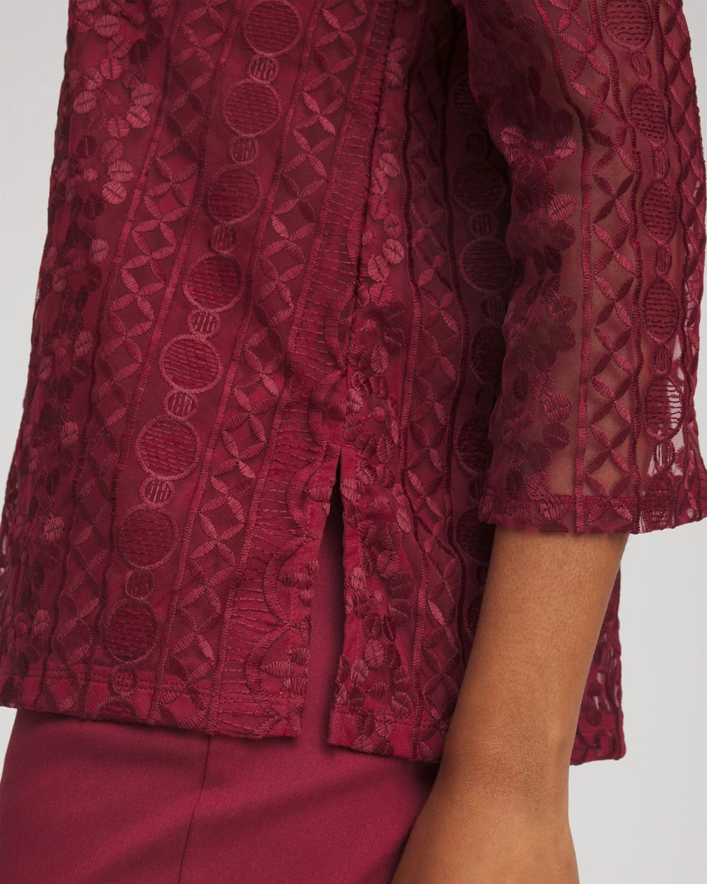 Embroidered Mesh Tunic Top - Chico's