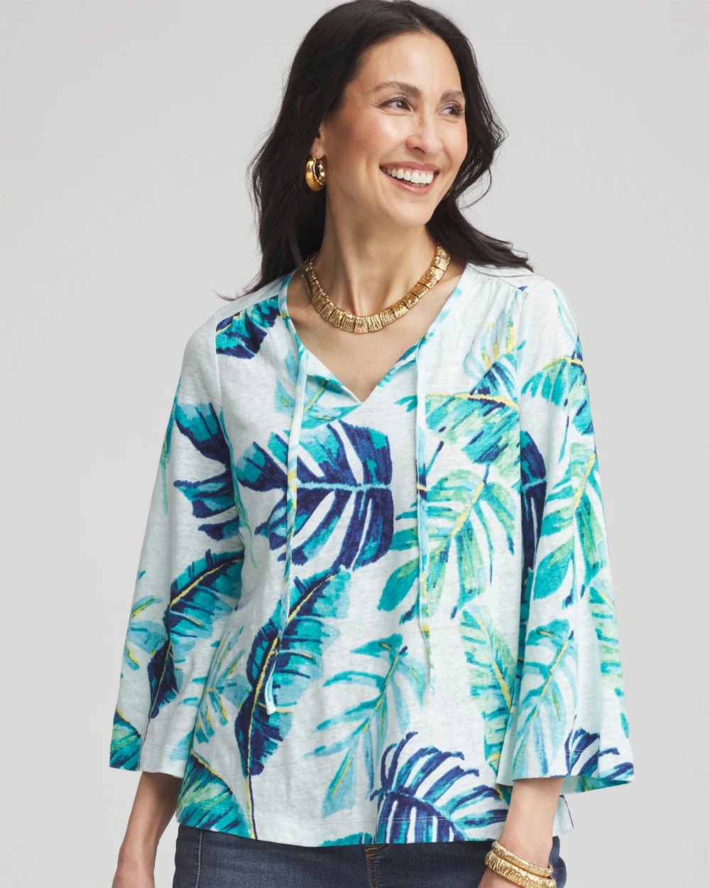 Tie-Front Forward Seam Top - Chico's