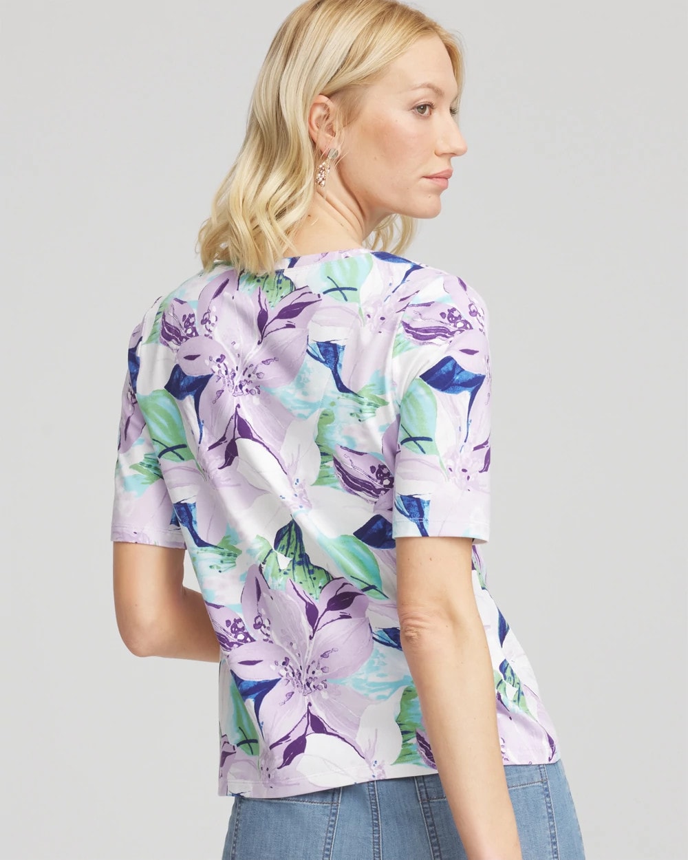 Lily Print V-Neck Perfect Tee - Chico's