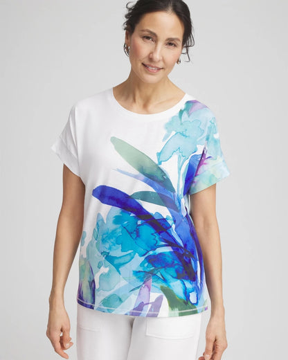 Zenergy® Floral Scoop Neck Tee - Chico's