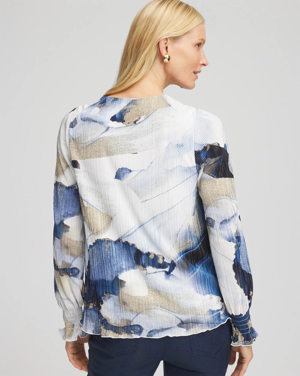 Foil Ocean Print Crinkle Top - Chico's