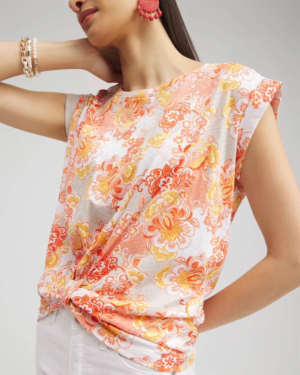Floral Knot Front Tee - Chico's
