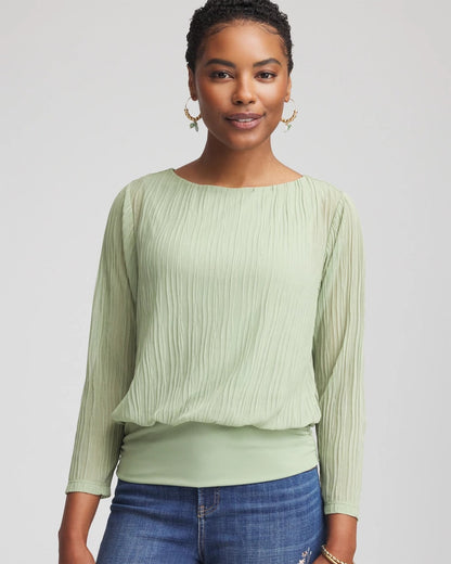 Touch of Cool™ Textured Banded-Hem Top - Chico's