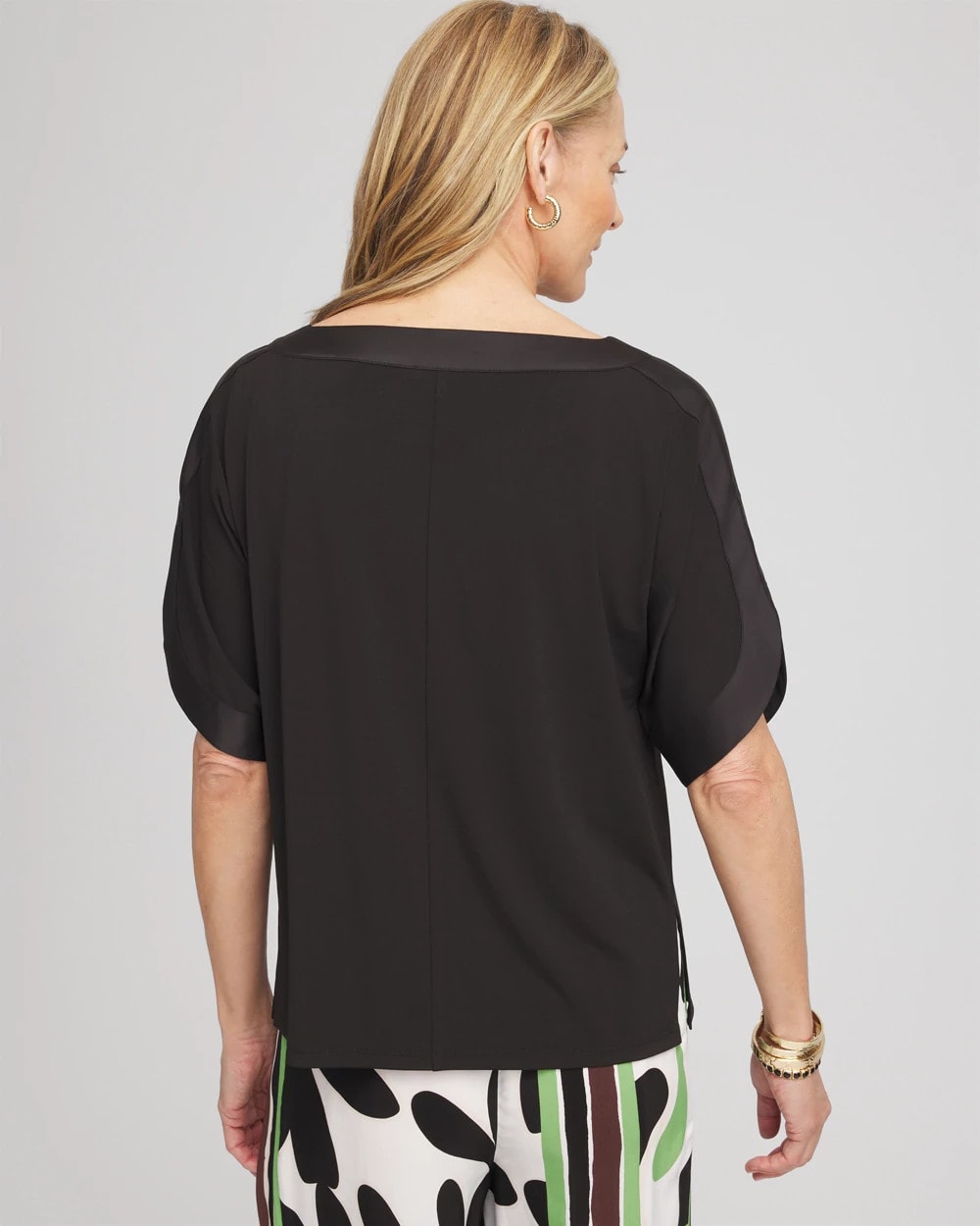 Jersey & Satin Dolman Tee - Chico's