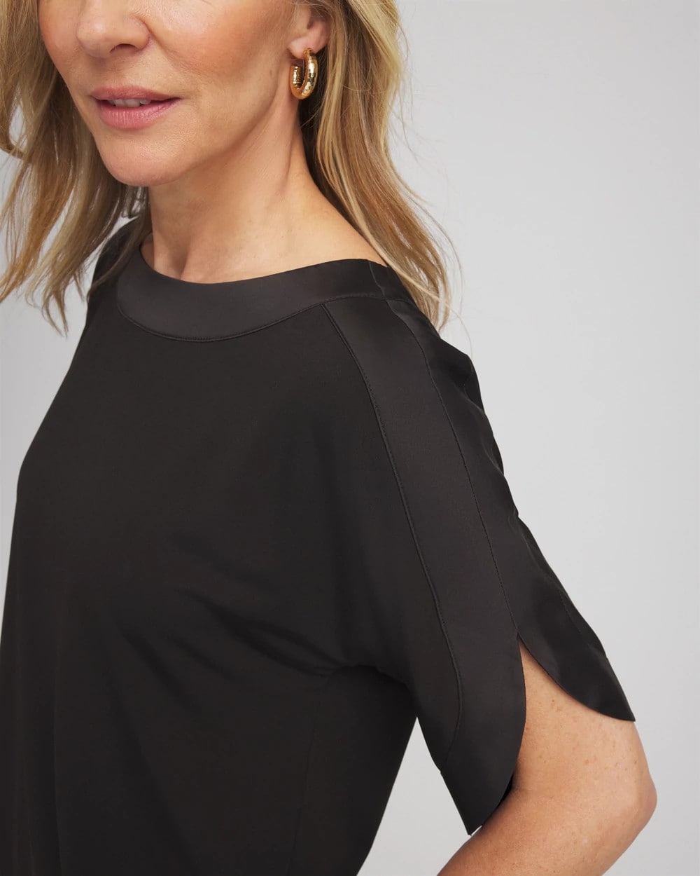 Jersey & Satin Dolman Tee - Chico's
