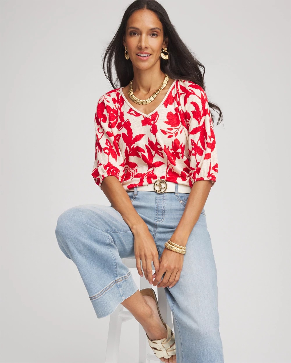 Floral Braided Linen Top - Chico's