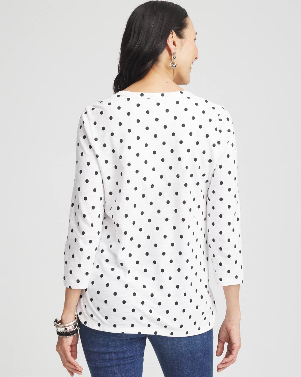 Polka-Dot Slub Scoop-Neck Tee - Chico's