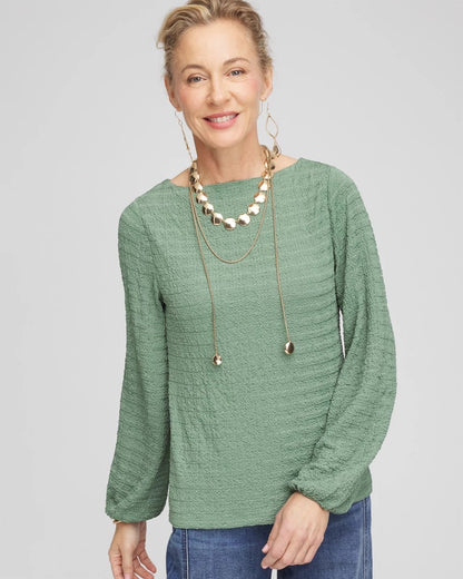 Smocked Boatneck Top - Chico's