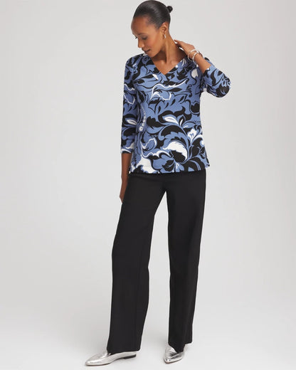 Pima Cotton Floral 3/4 Sleeve Tee - Chico's