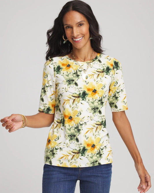 Touch of Cool™ Elbow-Sleeve Perfect Tee - Chico's