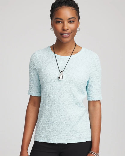 Textured Short-Sleeve Tee - Chico's