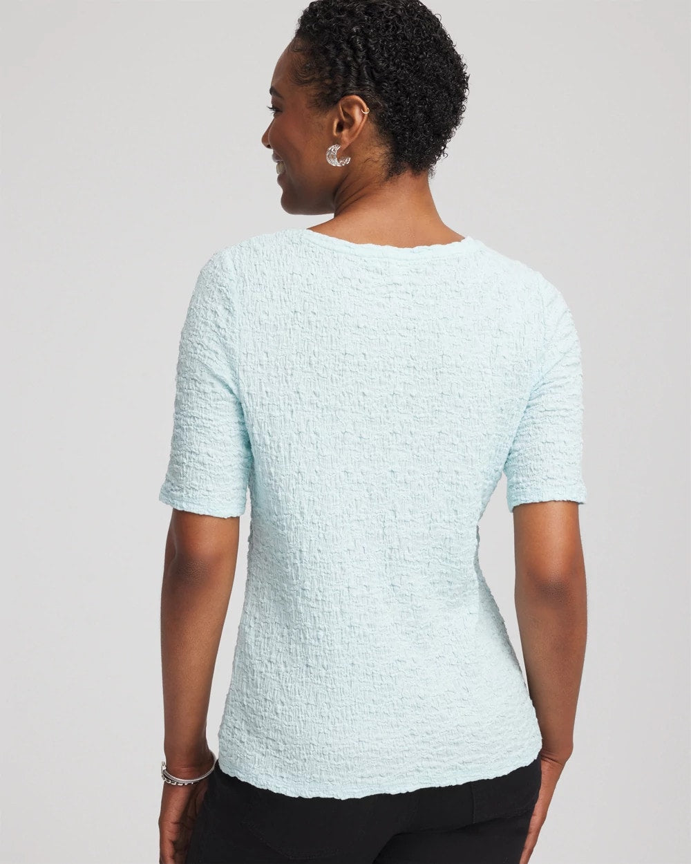 Textured Short-Sleeve Tee - Chico's