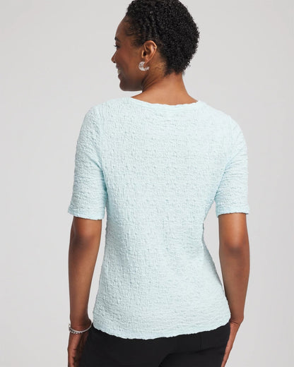 Textured Short-Sleeve Tee - Chico's