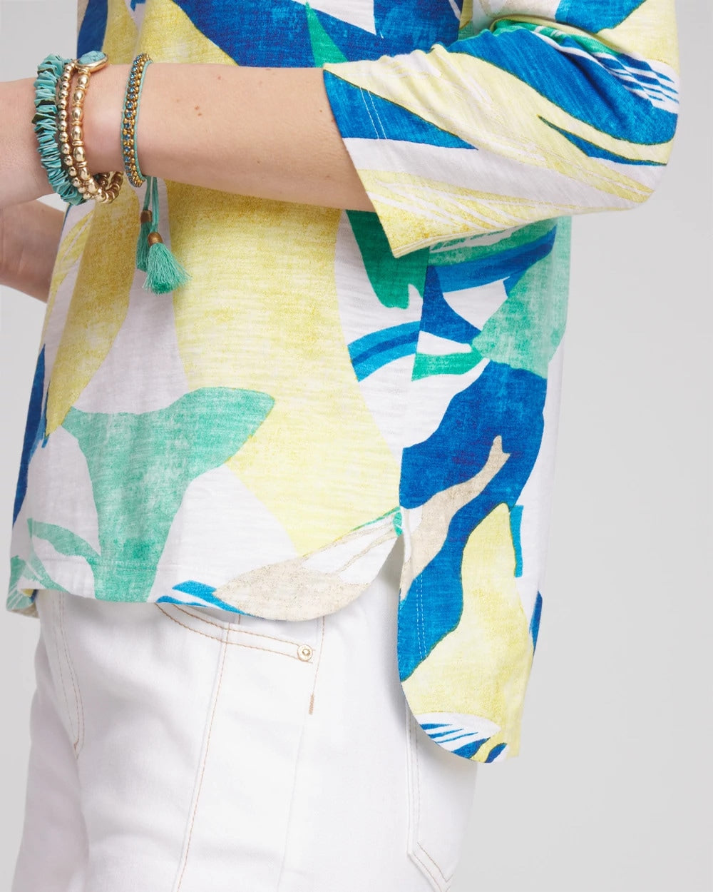 Ocean Print Slub Scoop-Neck Tee - Chico's
