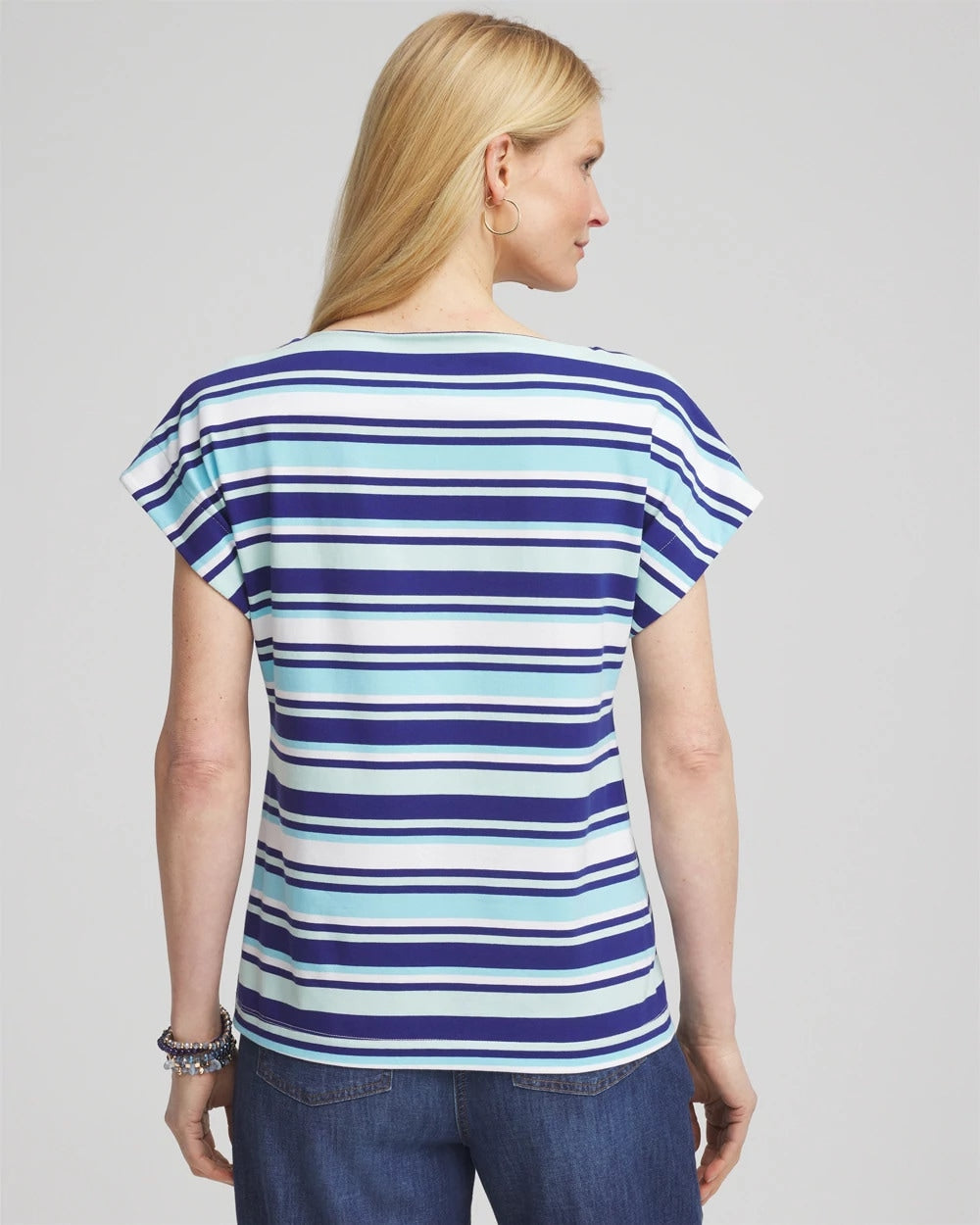 Stripe Modern Cap Sleeve Tee - Chico's