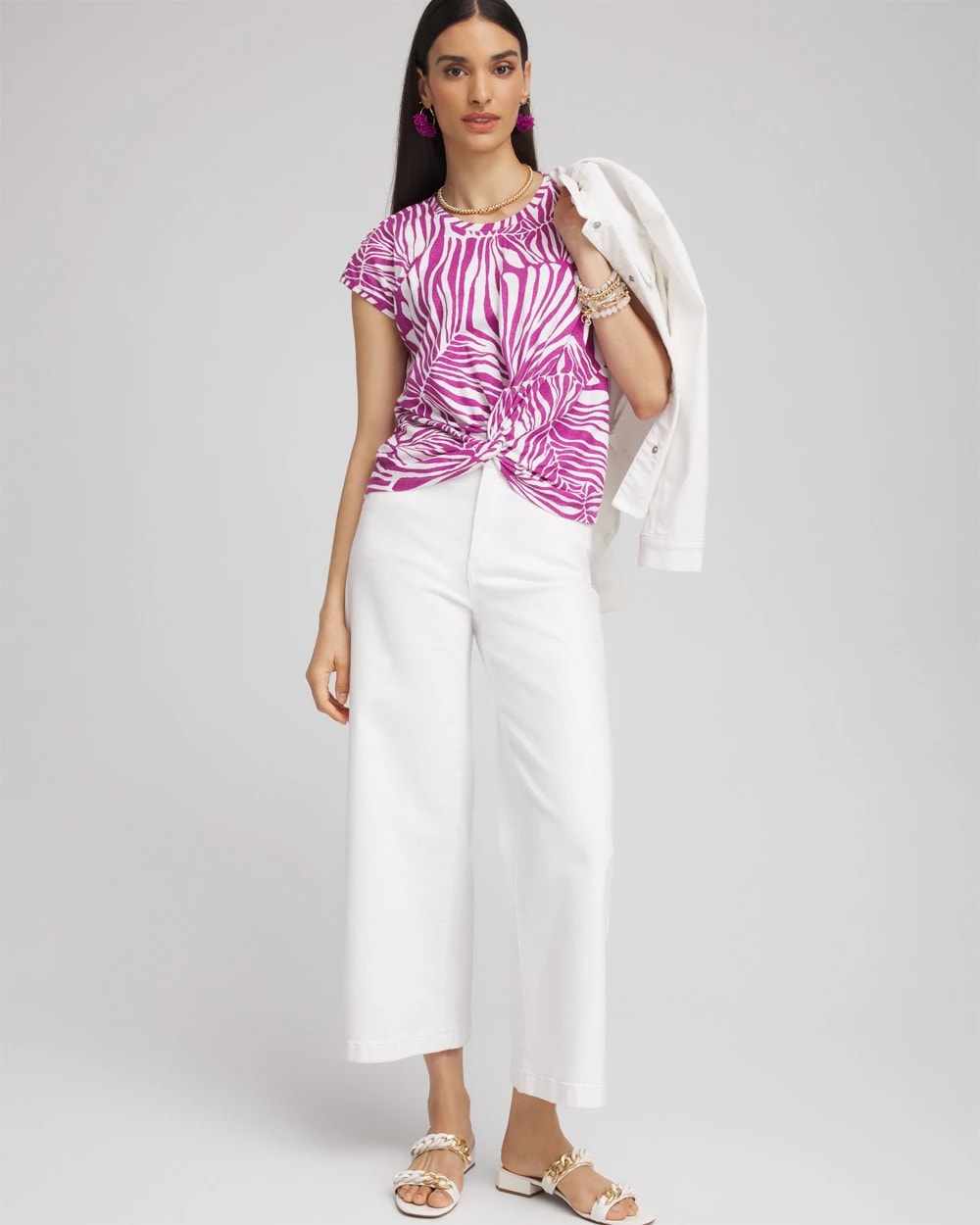 Jungle Inverted Knot Front Tee - Chico's