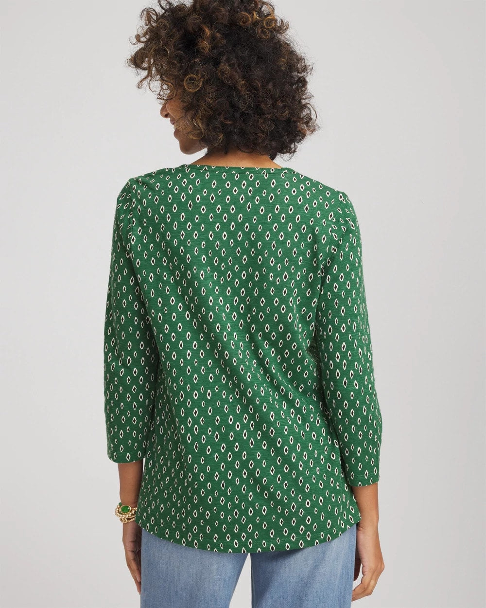 Geo Cotton Slub Henley Shirt - Chico's