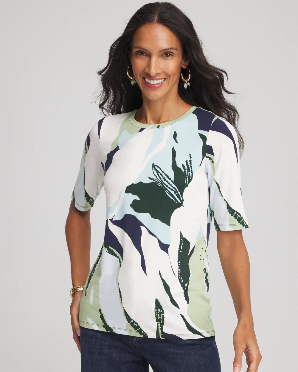 Touch of Cool™ Elbow-Sleeve Perfect Tee - Chico's