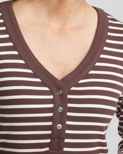 Zenergy® Ribbed Striped Henley Tee - Chico's