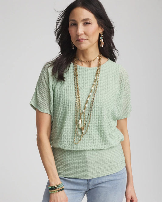 Jacquard Banded Hem Top - Chico's