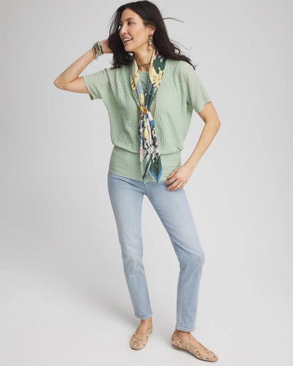 Jacquard Banded Hem Top - Chico's