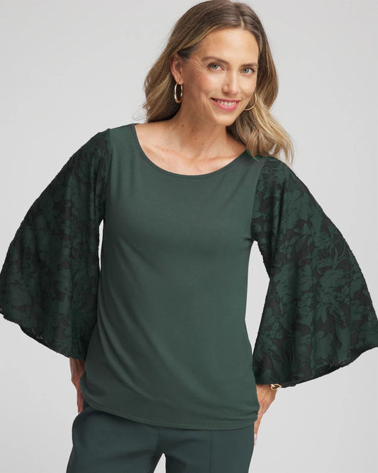 Touch of Cool™ Burnout Angel-Sleeved Top - Chico's
