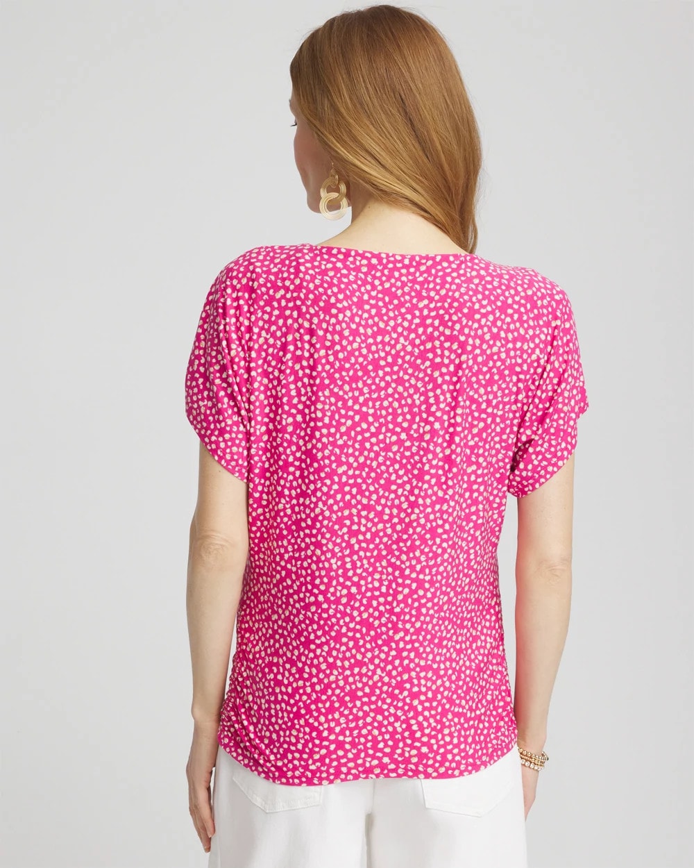 Touch of Cool™ Cheetah Ruched Banded Hem Top - Chico's