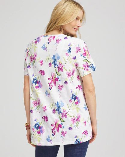 Wildflower Slub V-Neck Tee - Chico's